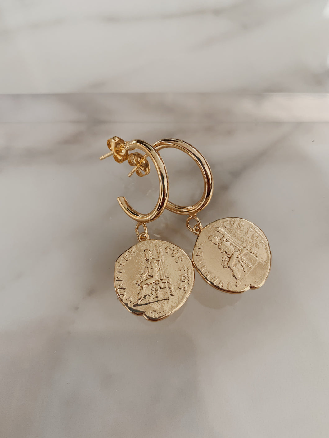 OVERSIZED COIN HOOPS